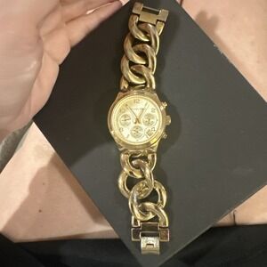 Michael Kors MK3131 Womens‎ Gold Tone Stainless Watch Bracelet Needs Battery